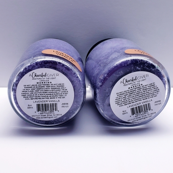 LAVENDER VANILLA -A Cheerful Giver Baby Jar Single Wick Candle, 6 oz (2 pack) - Picture 3 of 8